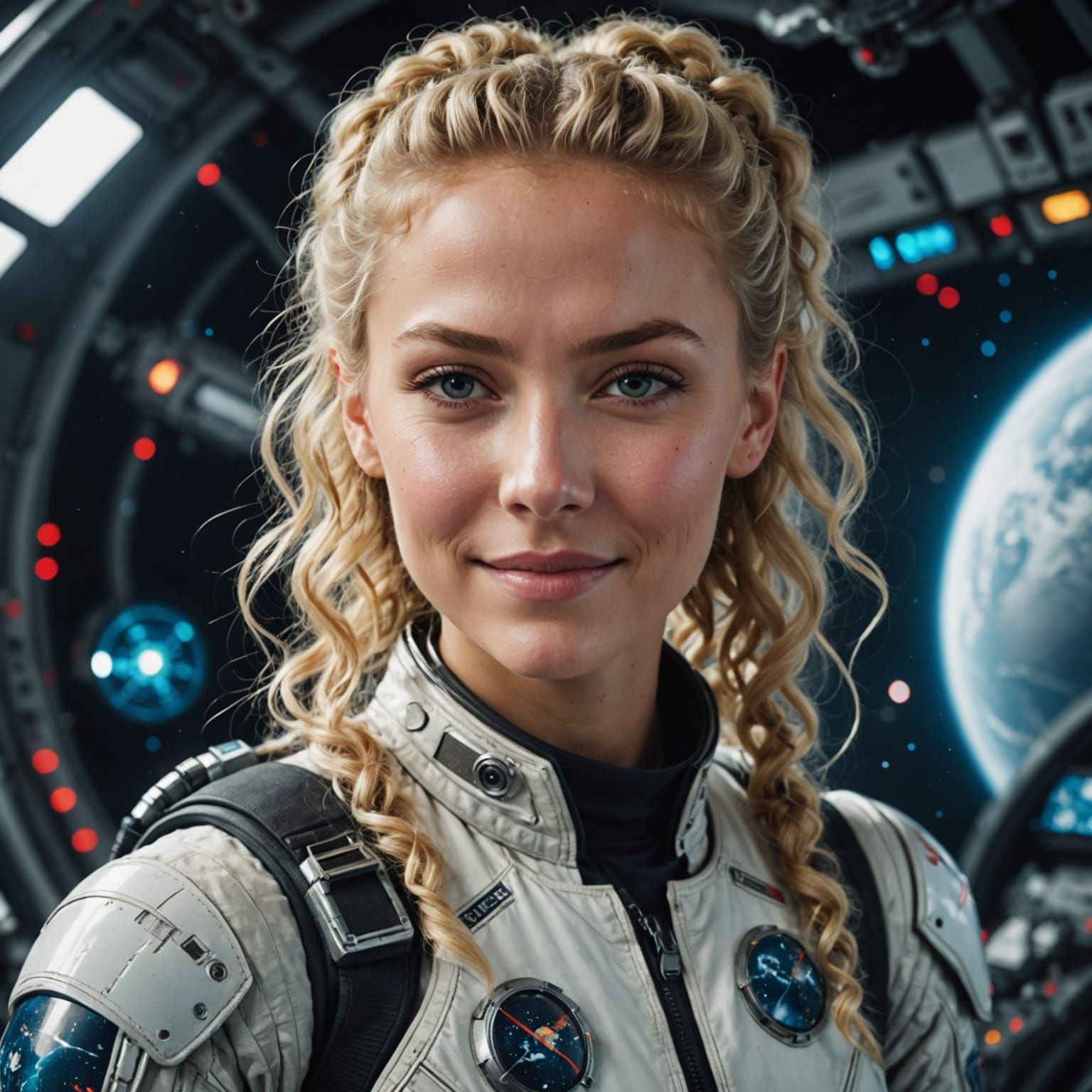 Hyperrealistic Space Science Fiction Portrait of a Young Blo...