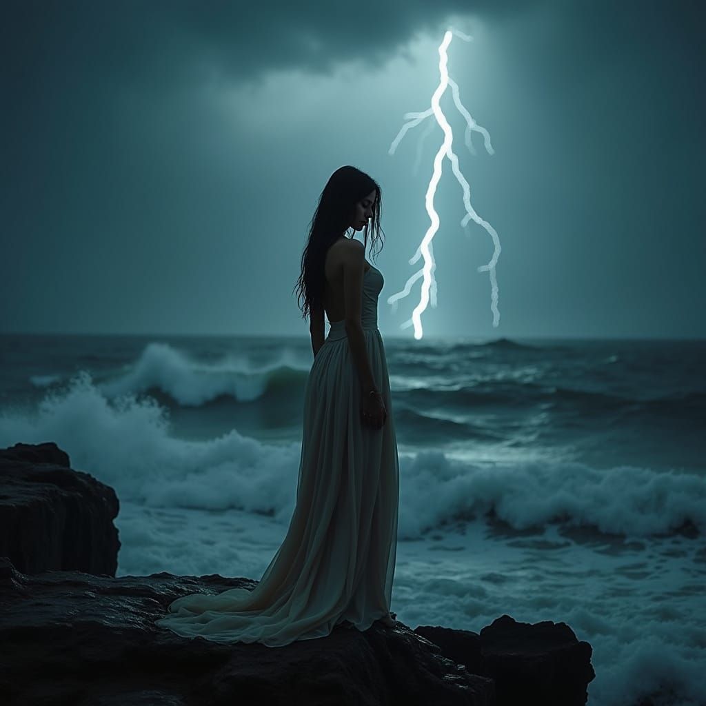 Turbulent Stormy Night Portrait