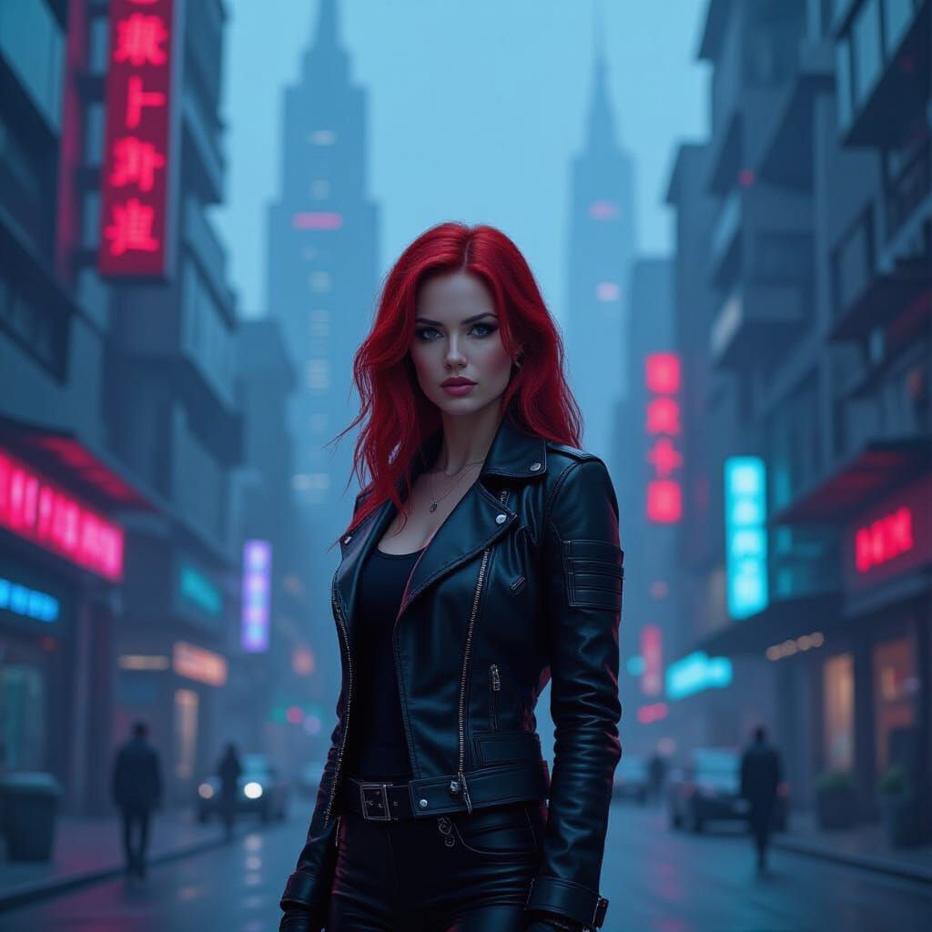 Amy Lee in a Dystopian Cyberpunk World