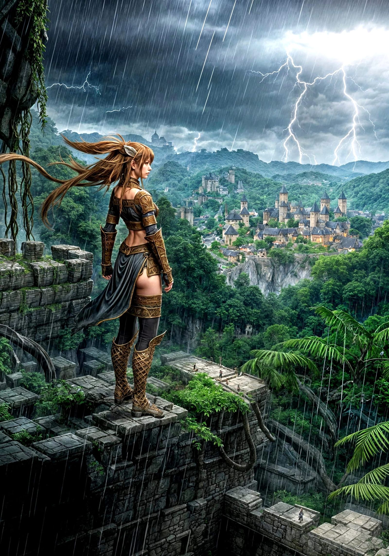 San'doria in Rain: A Final Fantasy XI Landscape
