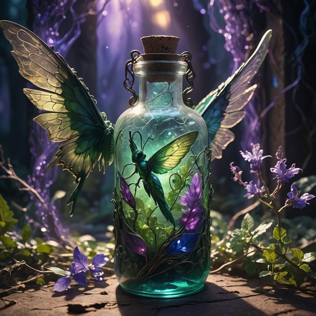 Fierce Fairy Trapped in Mystical Bottle