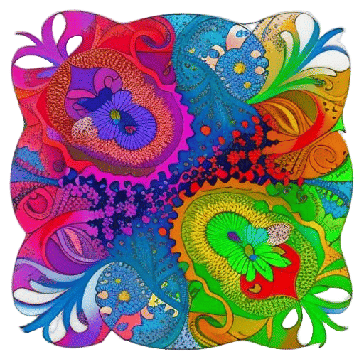 Colorful Flowers. Bright Colors. Abstract Flowers. Bright Fl...