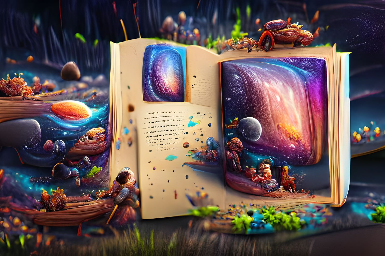 Milky Way Galaxy in Storybook Illustration Style
