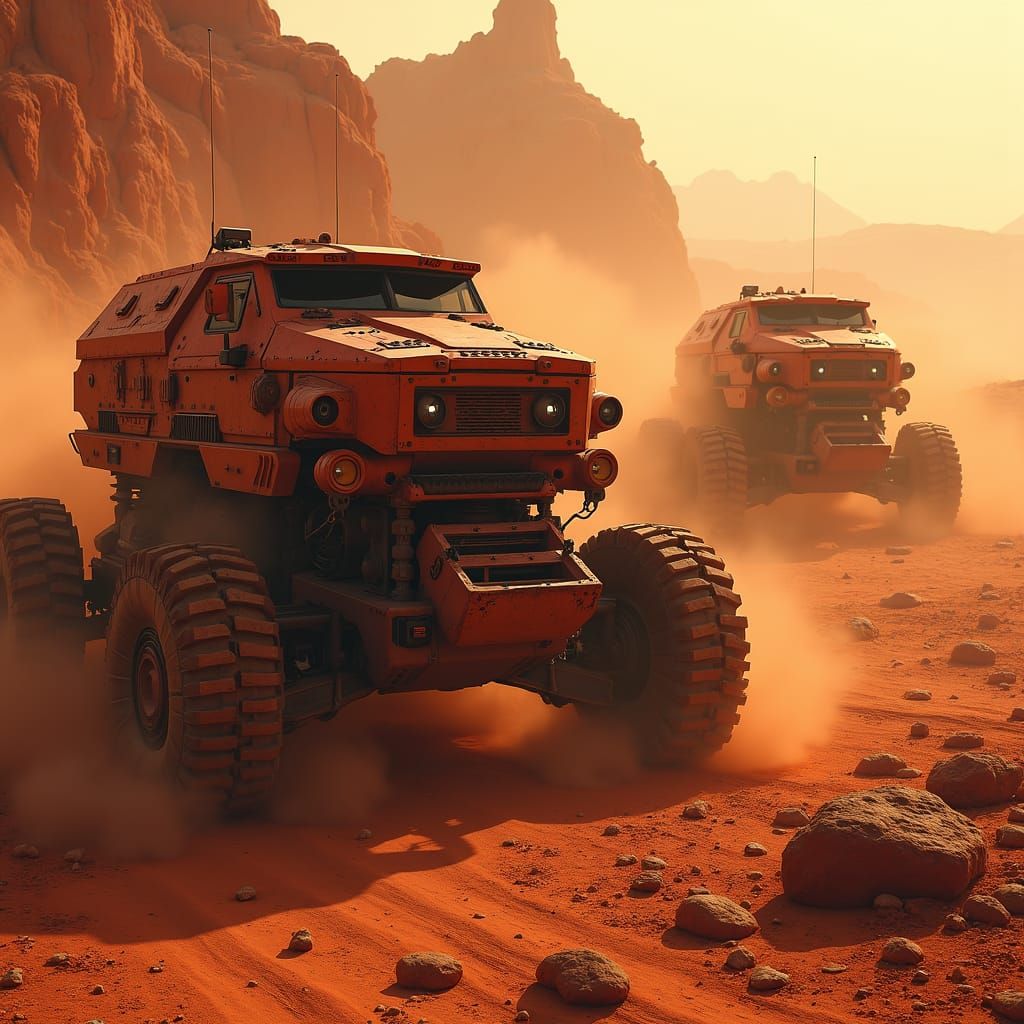 Martian Battle: Armored Vehicles vs. Aliens in Chiaroscuro S...