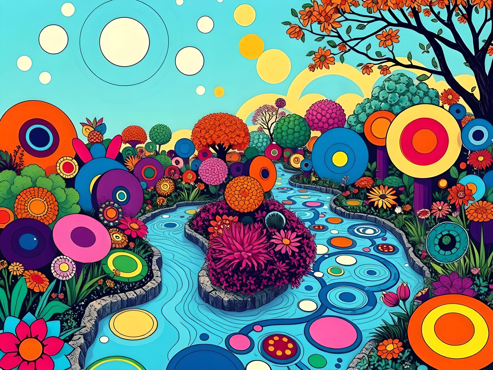 Kaleidoscopic Garden Inspired by Takashi Murakami