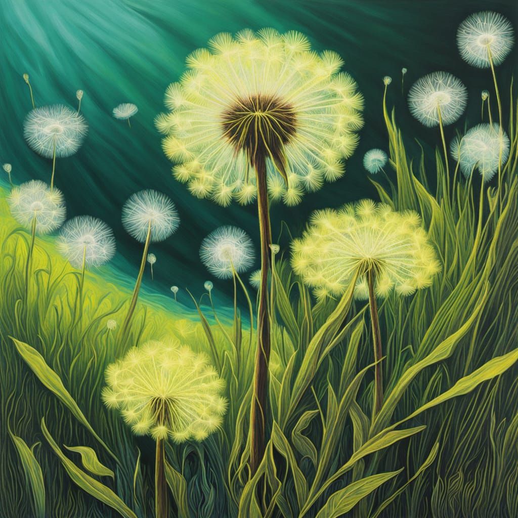 Abstract Surrealism Painting with Vaporwave Elements