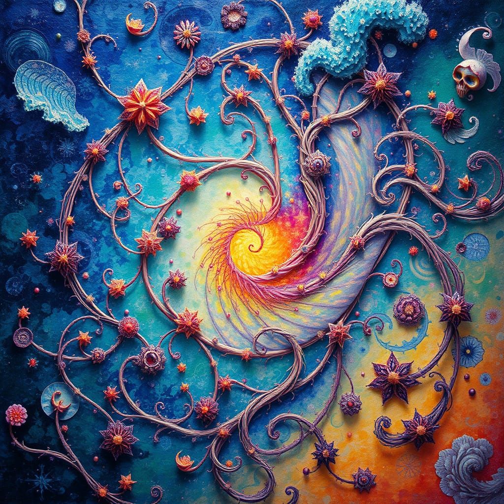 Ethereal Abstract Masterpiece in Vibrant Kaleidoscope Colors