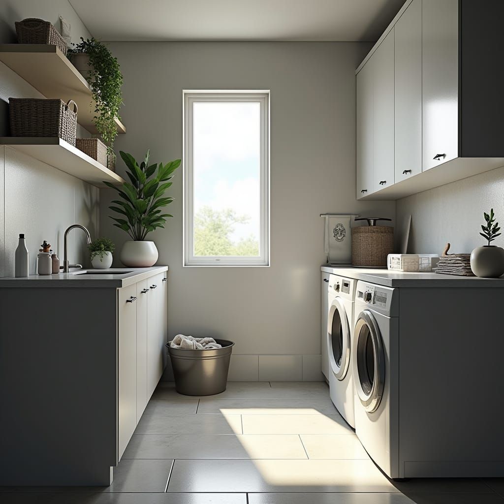 Maximalist Modern Laundry Room Digital Matte Painting