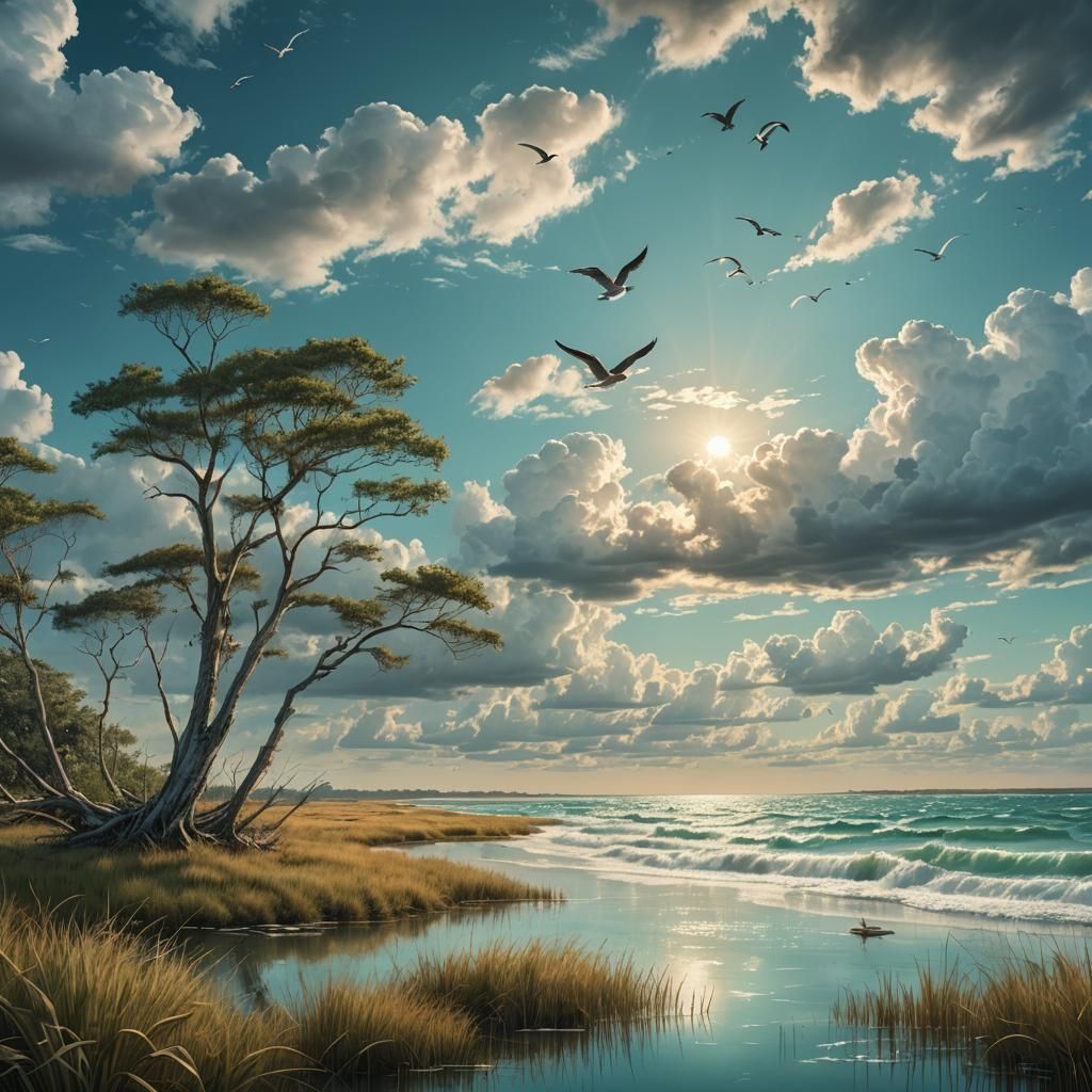 Coastal Scene: Fantasy Matte Painting in Mobile Alabama