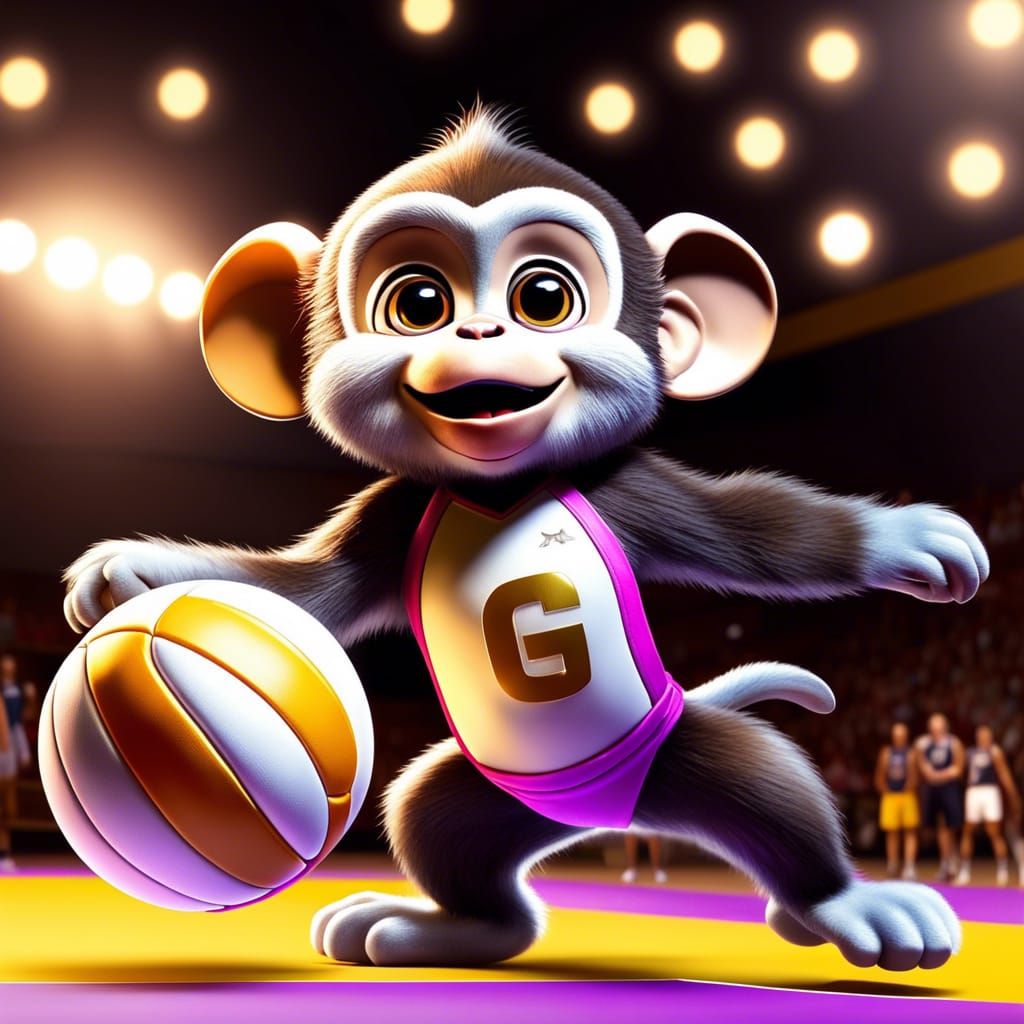 Volleyball Playing Monkey