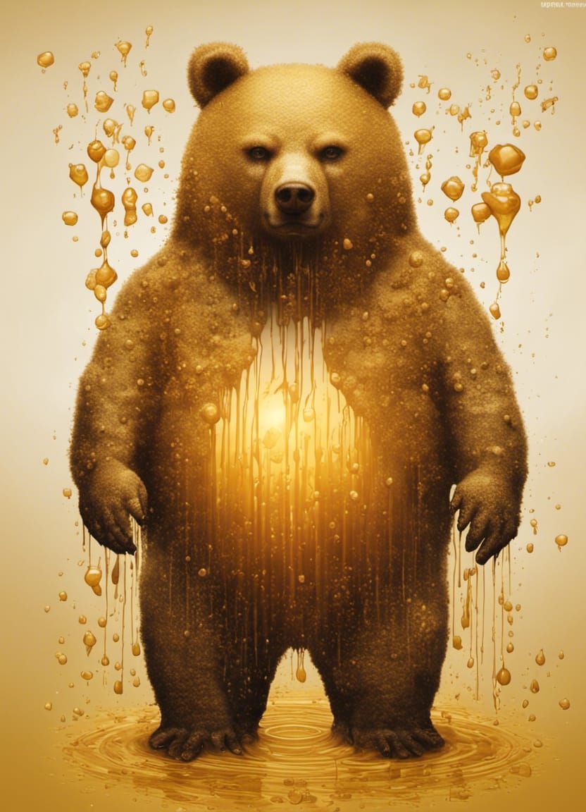 Obese Honey Bear in Ascii Art Style