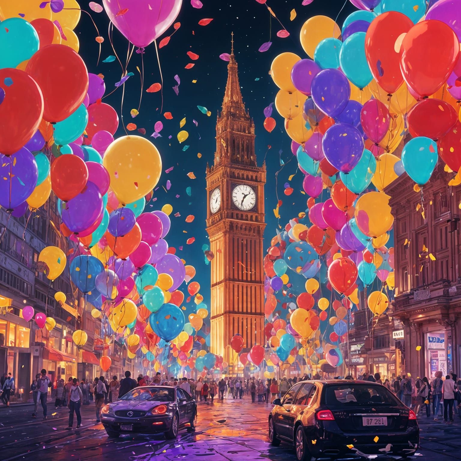 Celestial Countdown to Futuristic 2025 Midnight