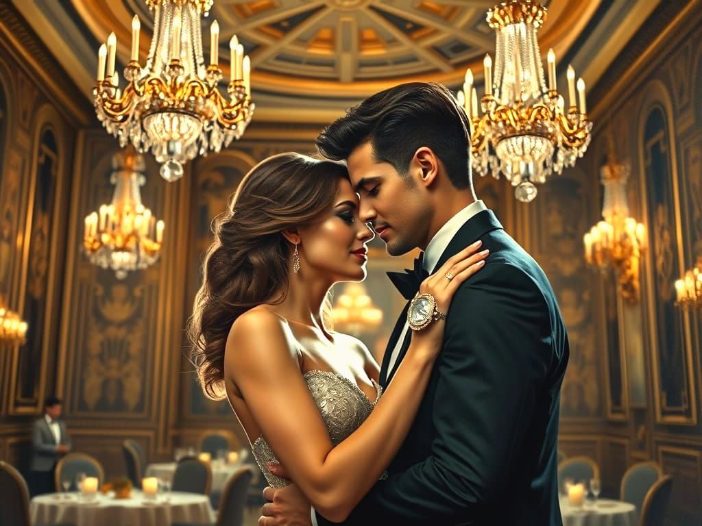 Opulent Ballroom Romance in Art Deco Baroque Style