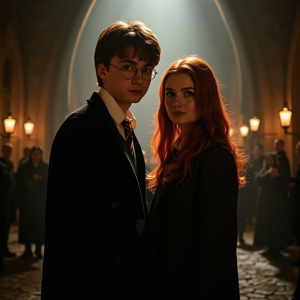 Harry Potter and Ginny Weasley in Cinematic Style