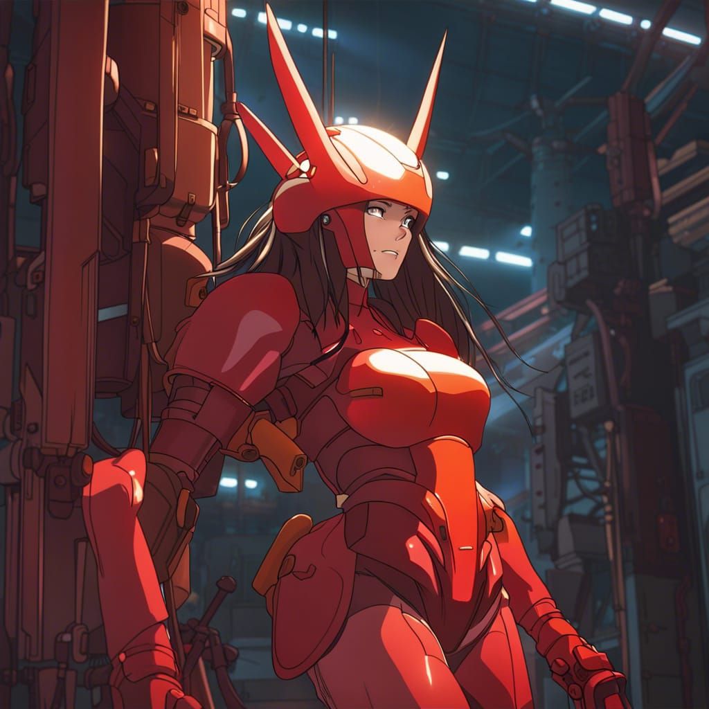 Mecha Marvel Elektra in Studio Ghibli Style