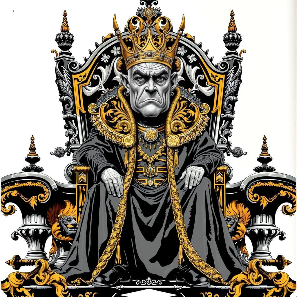 The King in Stark Black and White Comic Art