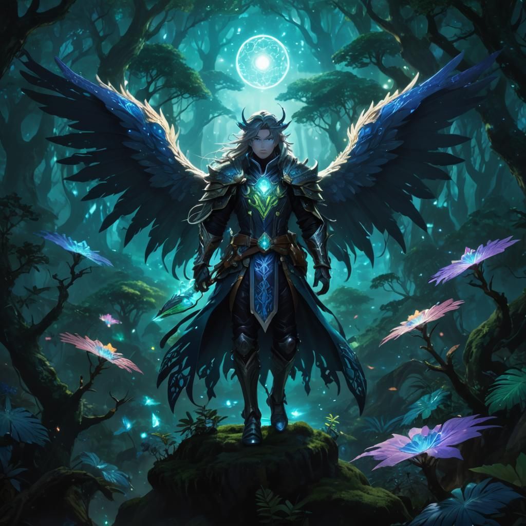 Mystical Forest: Androgynous RPG Character with Twin Daggers