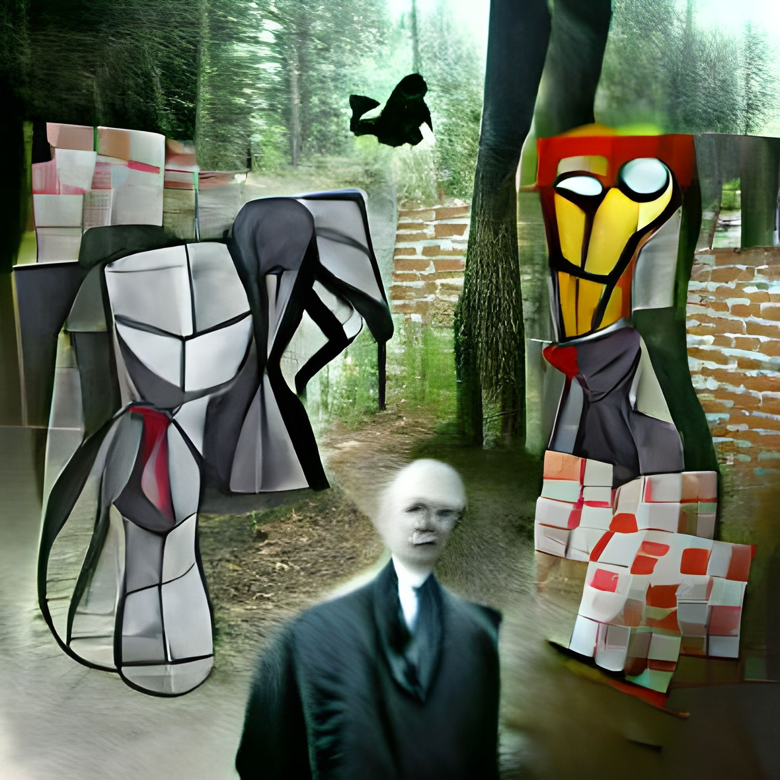 Slenderman Haunted: A Cubist Vision of Remorse