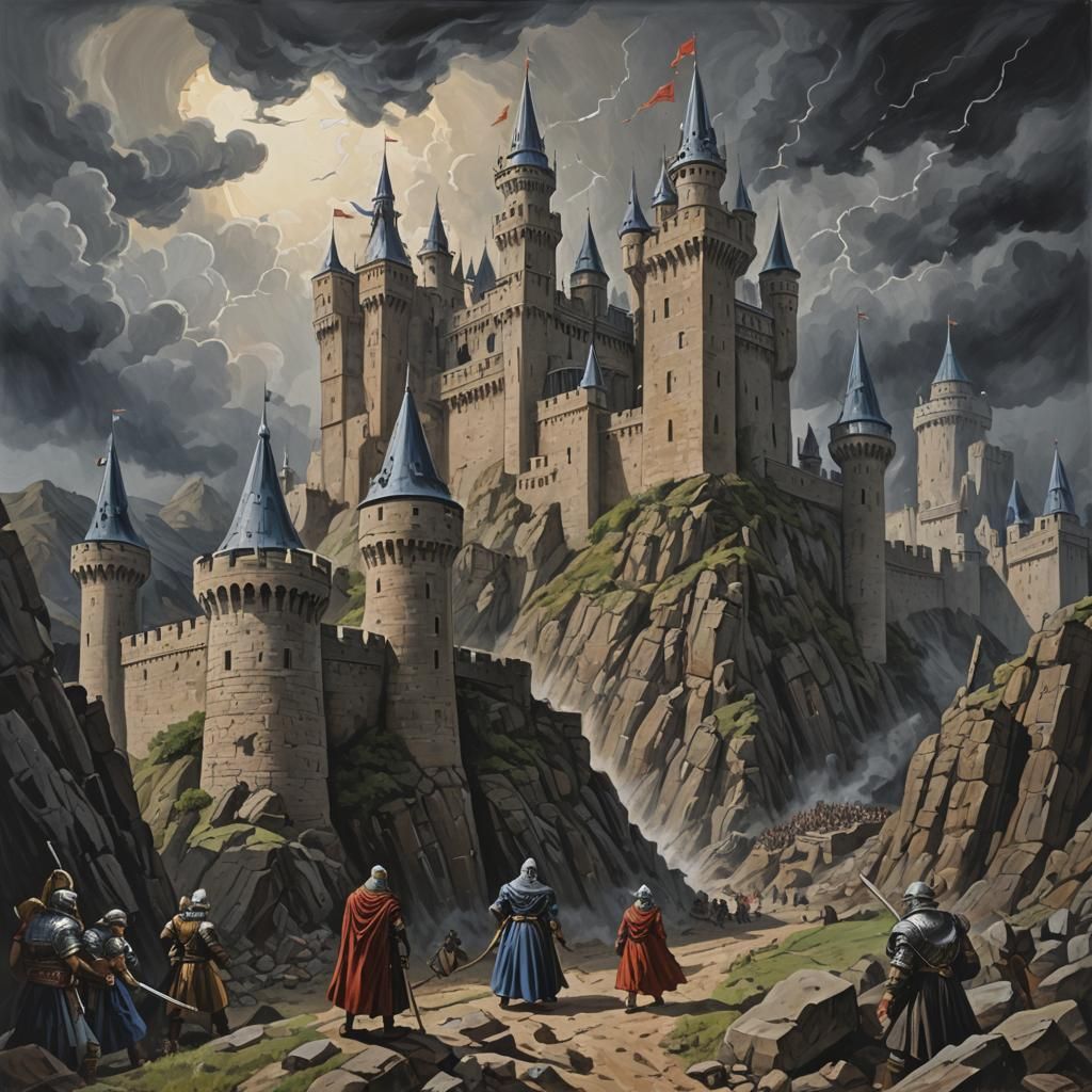 Detailed Gouache Painting: Love and Truth Prevail