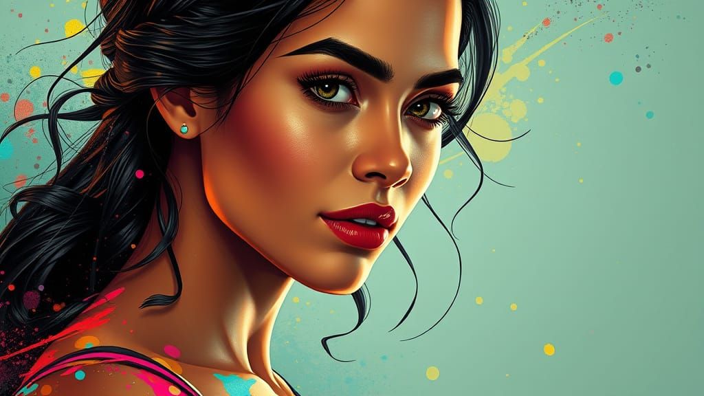 Stunning Sketch of a Beautiful Latina Woman