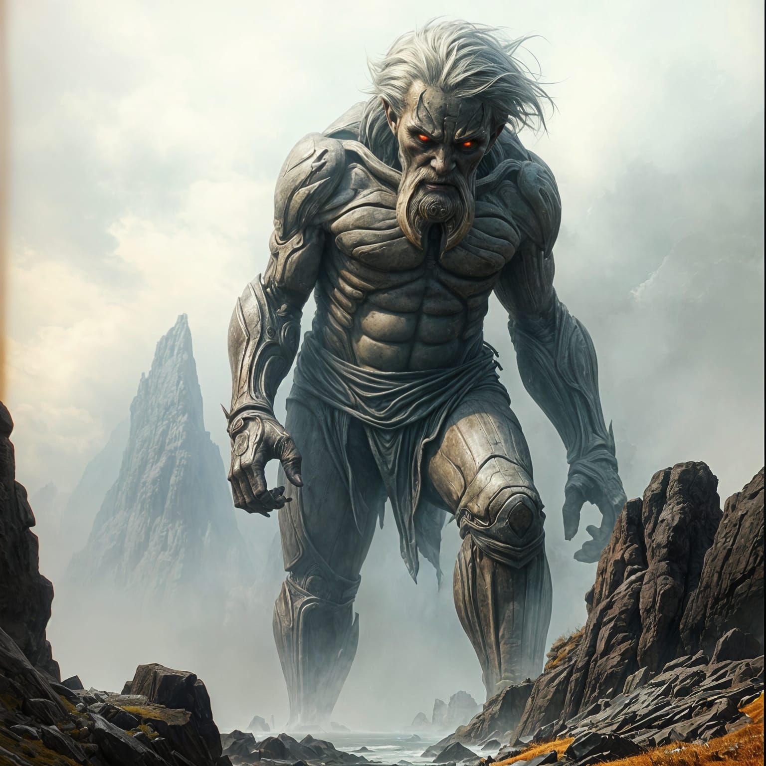 Ancient Titan God Emerging from the Abyss