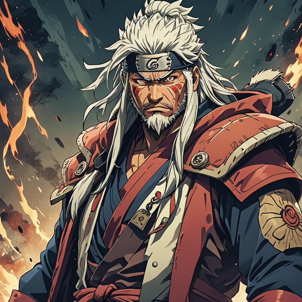 Jiraiya in Anime Manga Style