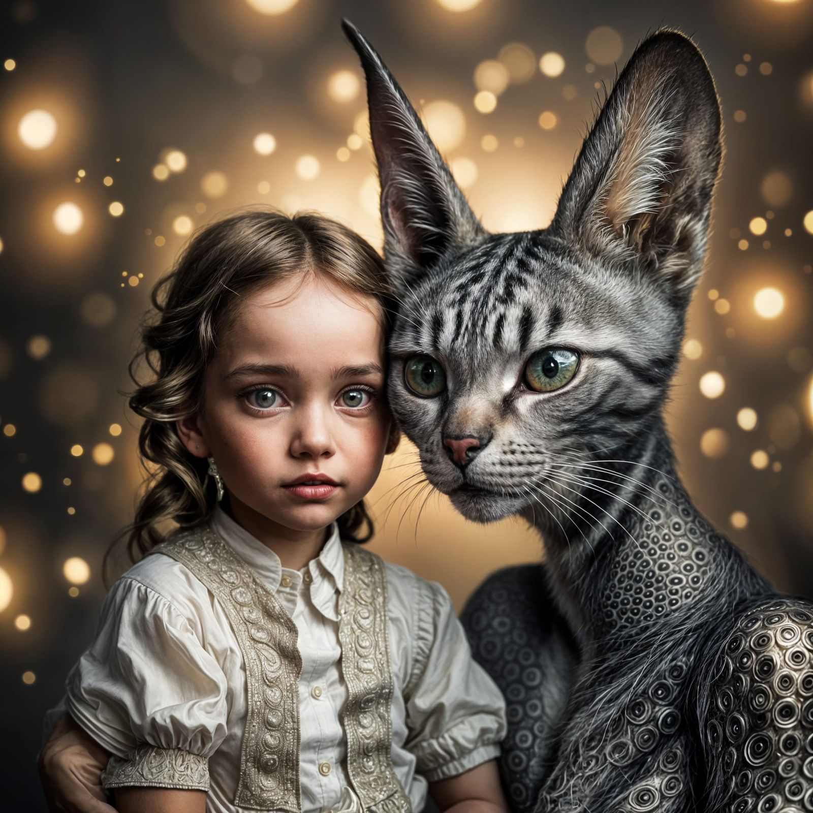 Wealthy Family Portrait with Aliens and Pets in 8K