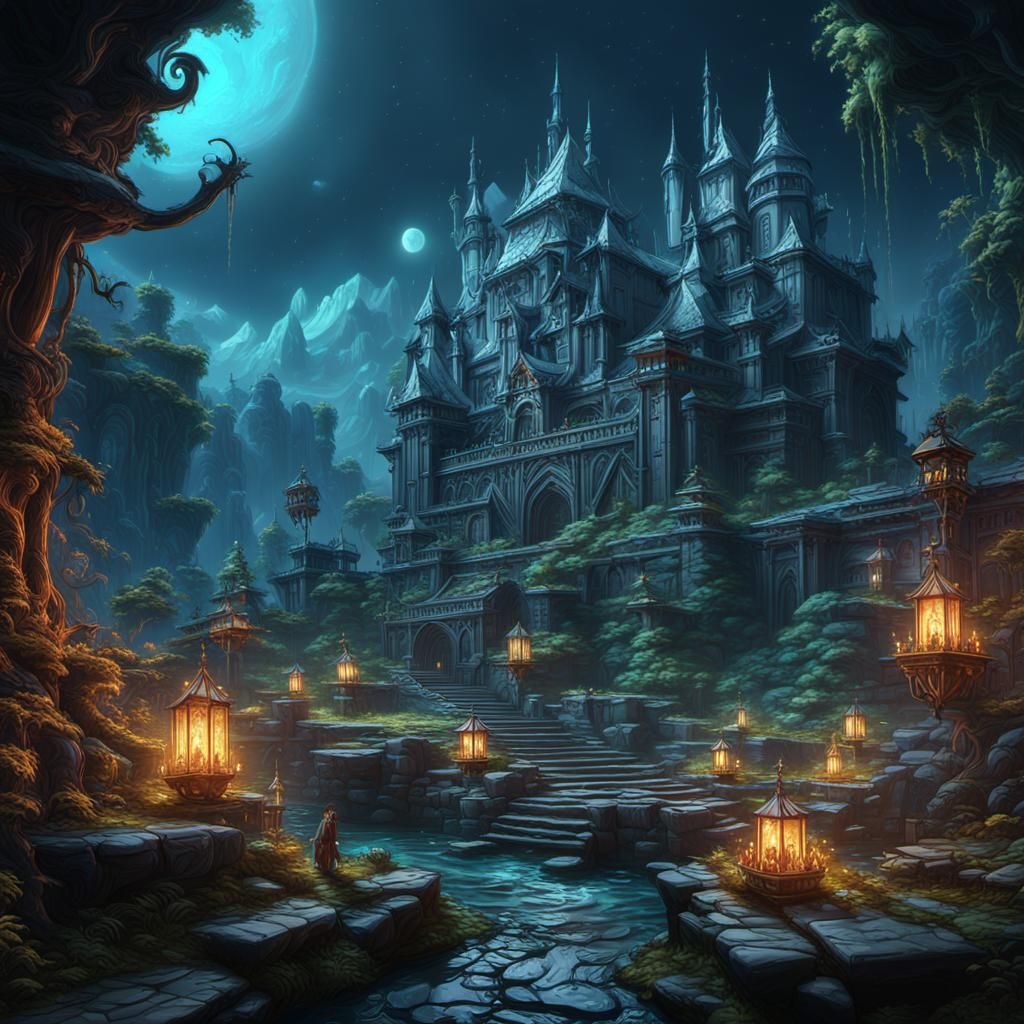 Fantastical Matte Painting in Deep Color