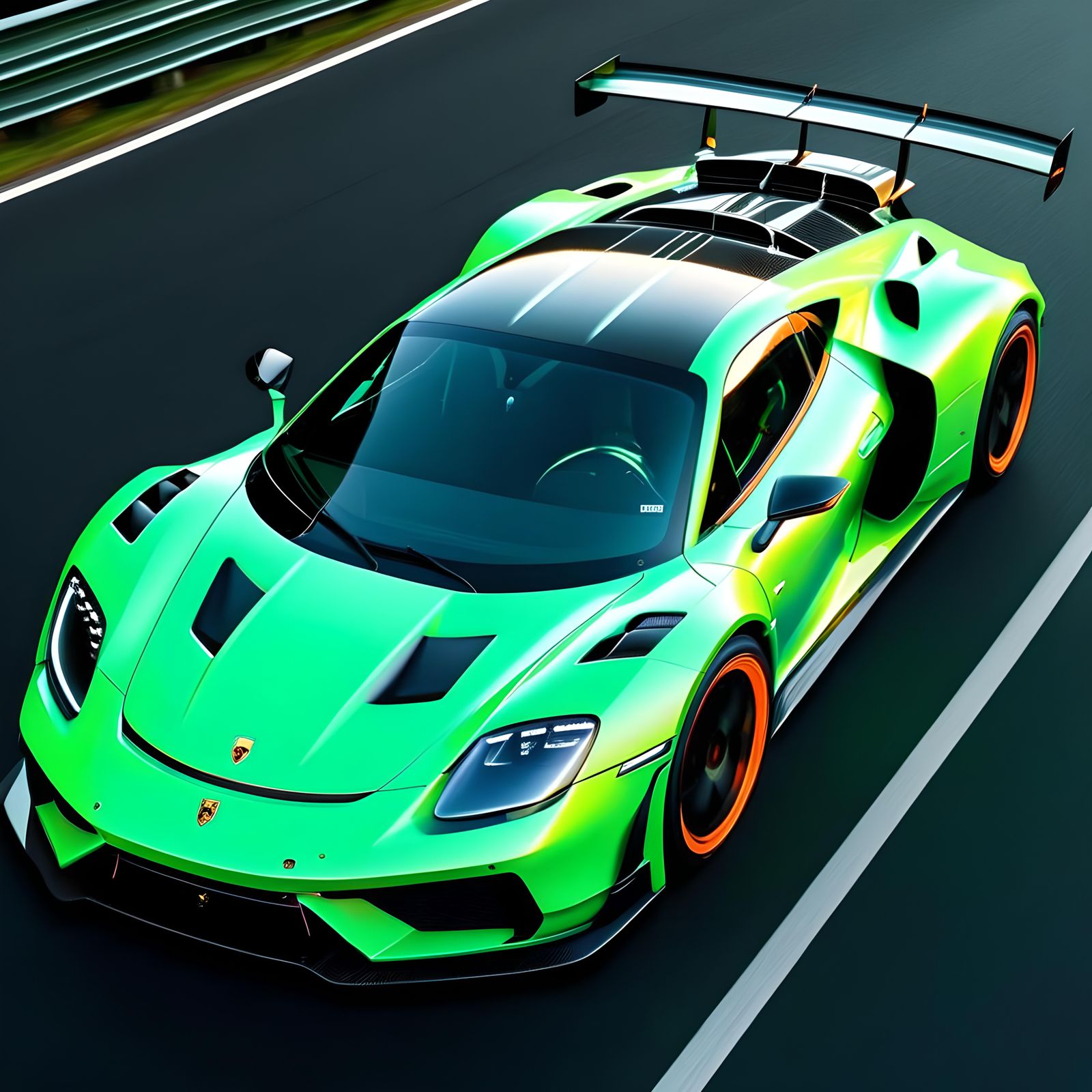 Lamborghini Porsche Hybrid Supercar Concept Art