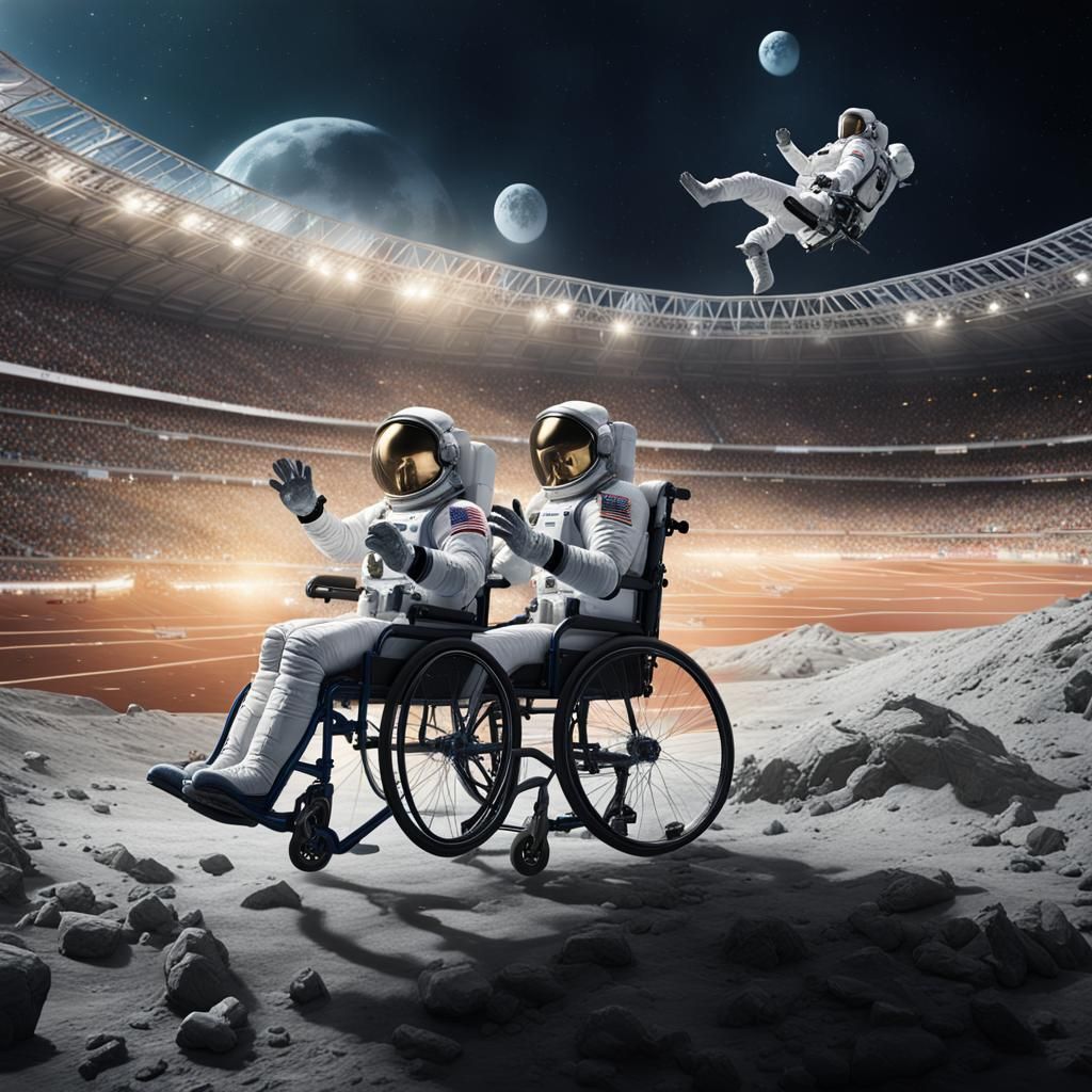 Astronauts in Wheelchairs Compete in Lunar Olympics