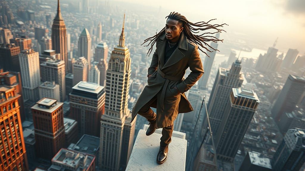 Dramatic Cityscape Portrait with Expressive Lighting