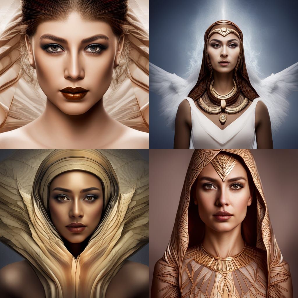 Goddess Isis Portrait in Hyperrealistic Style