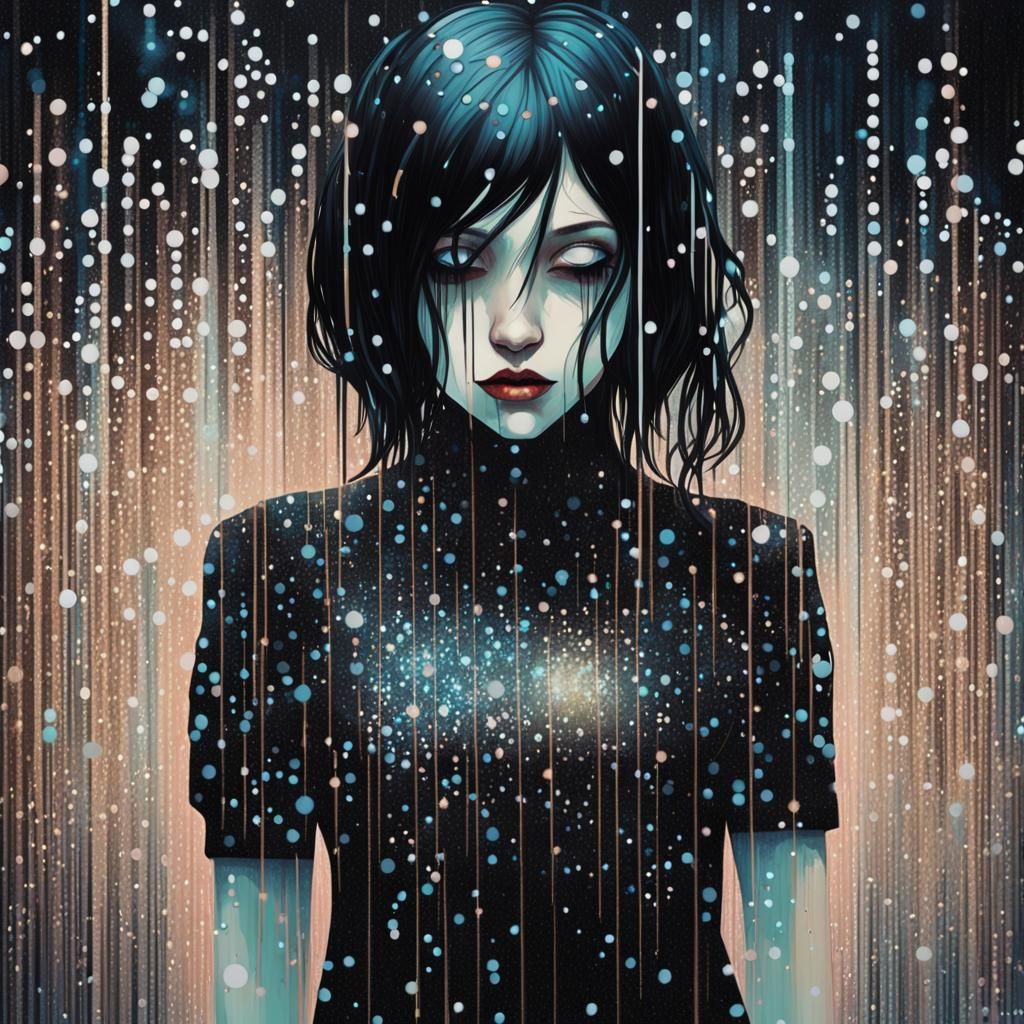 Binary Code Dream in Glitchcore Style