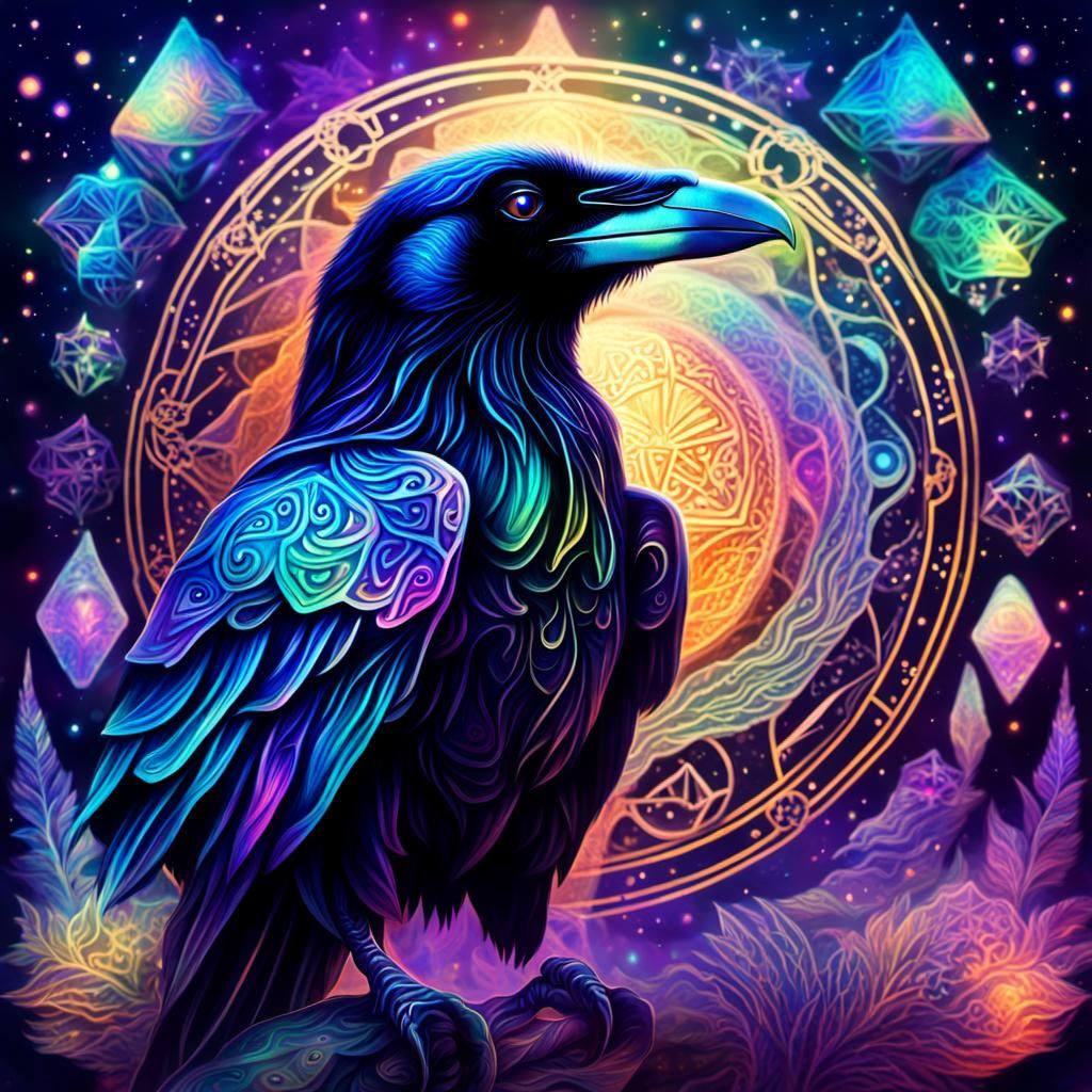 Iridescent raven