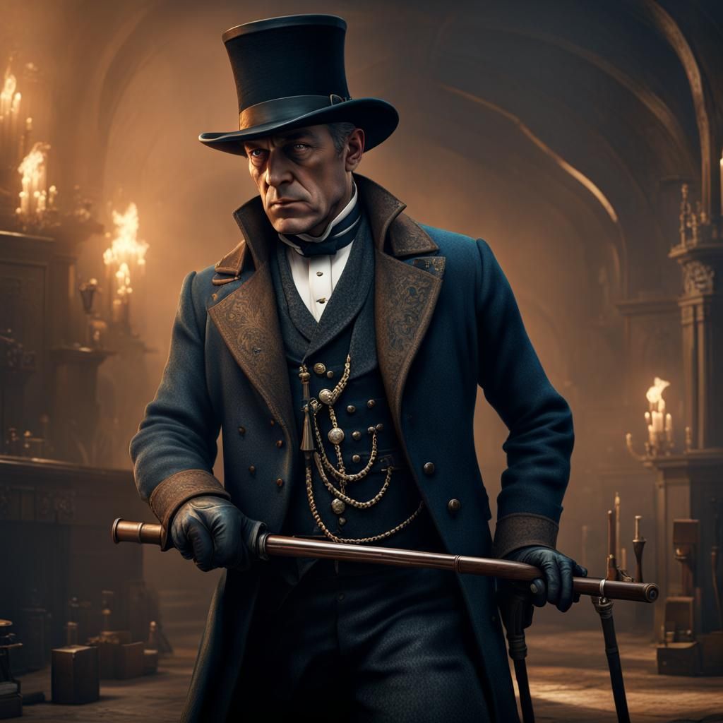 Peaky Blinders Character with Rapier, Flintlock Pistol