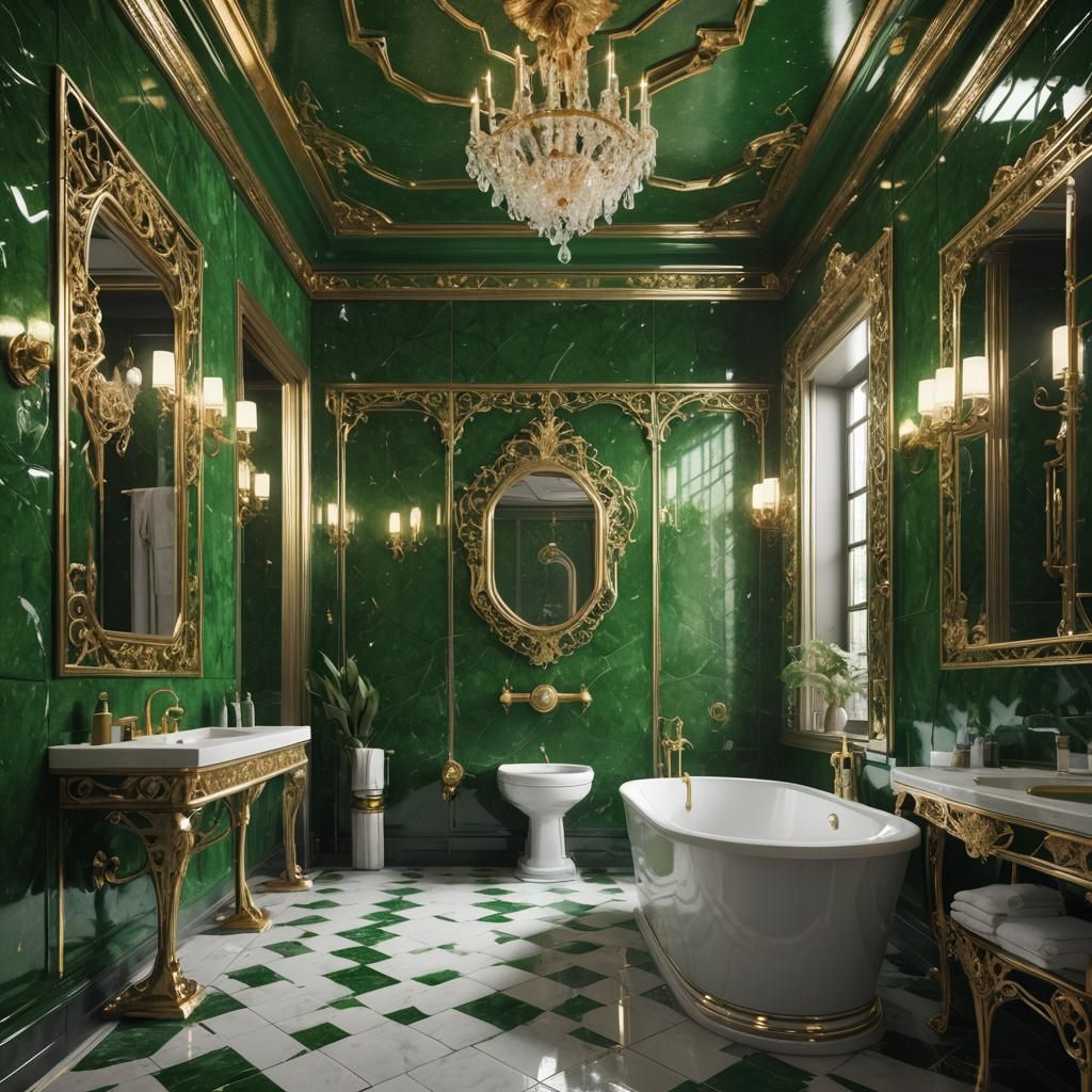 Chrome Diopside Bathroom in Detailed Matte Painting