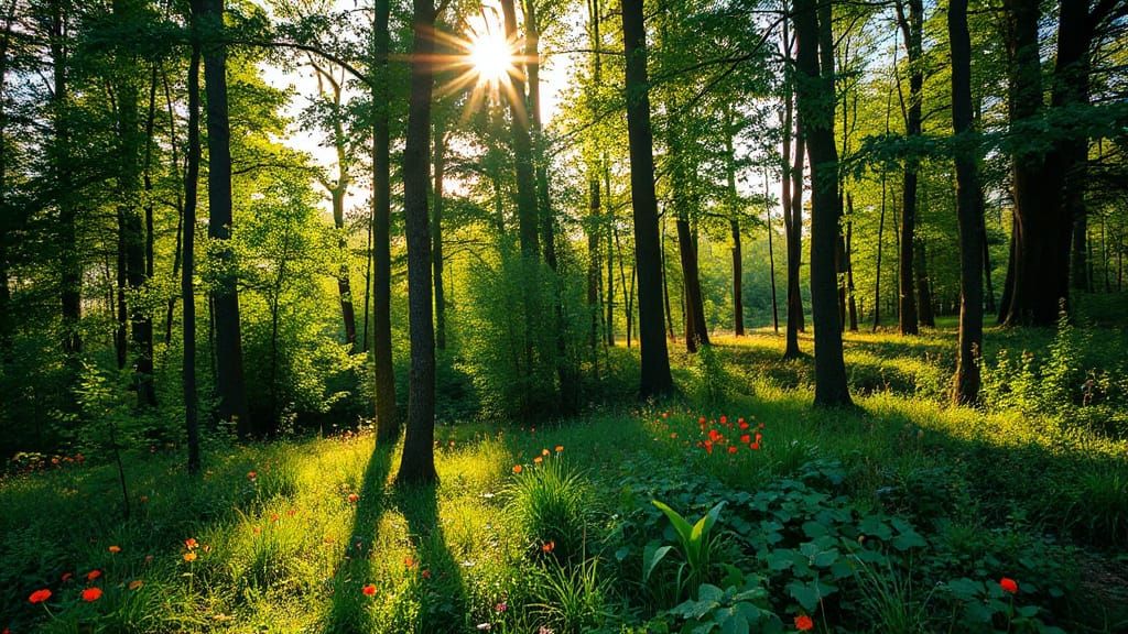 Serene Latvian Forest Landscape Impressionist Painting