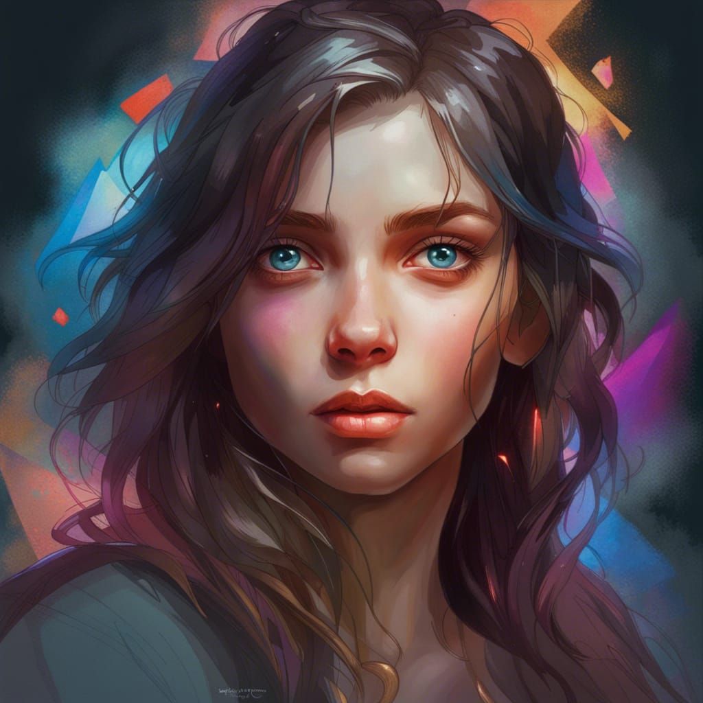 Detailed Portrait of a Girl with Heterochromia