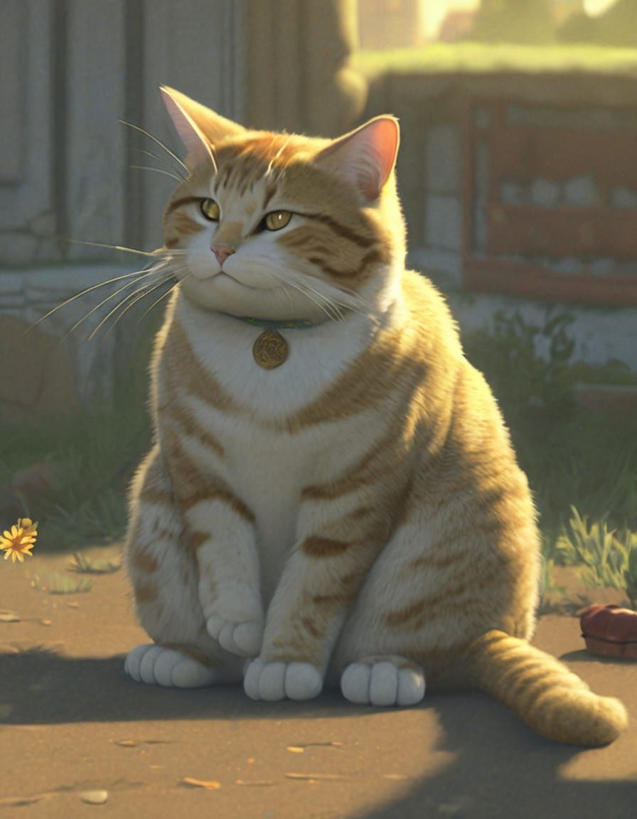 Garfield in Realistic Digital Art With Mischievous Grin