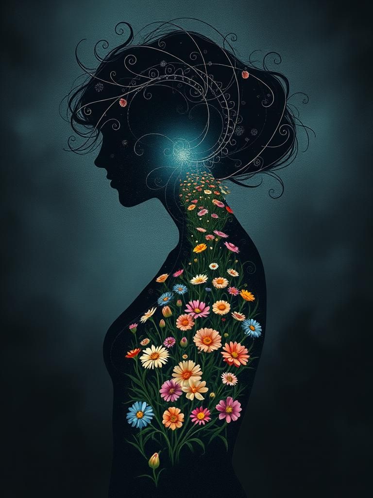 The outline of a woman