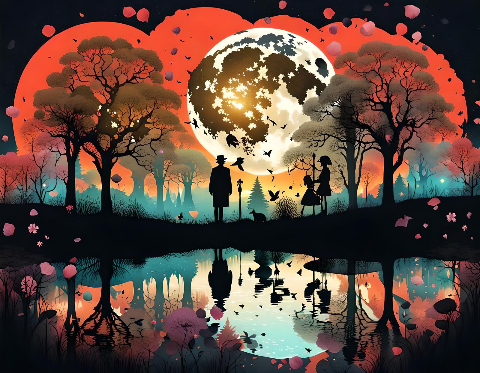 Macabre Nature Collage with Lovecraftian Flowers