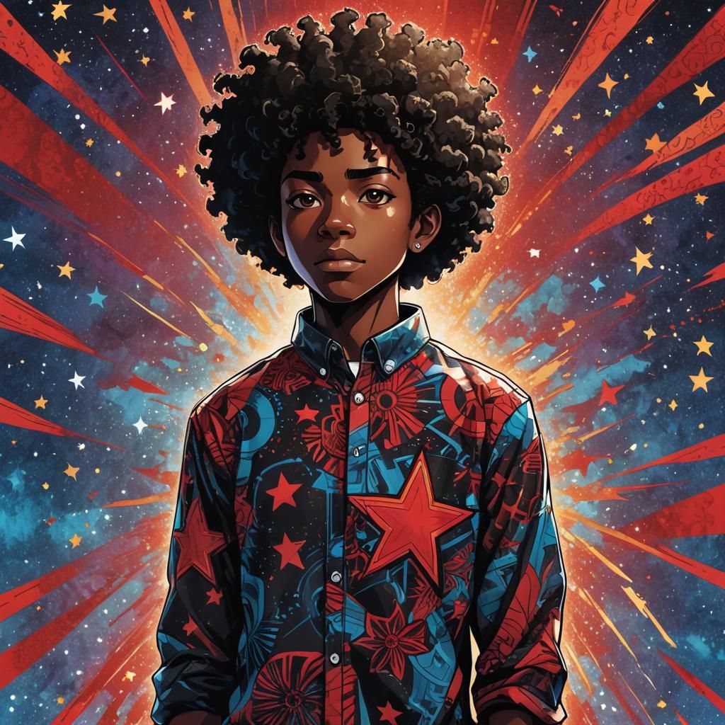 Confident Teen in Manga Style Illustration