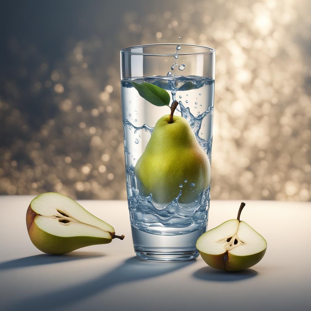 Pear in Water: Detailed Matte Painting