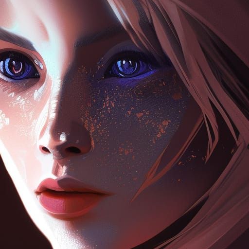 Detailed Portrait with Dynamic Lighting, Trending Art