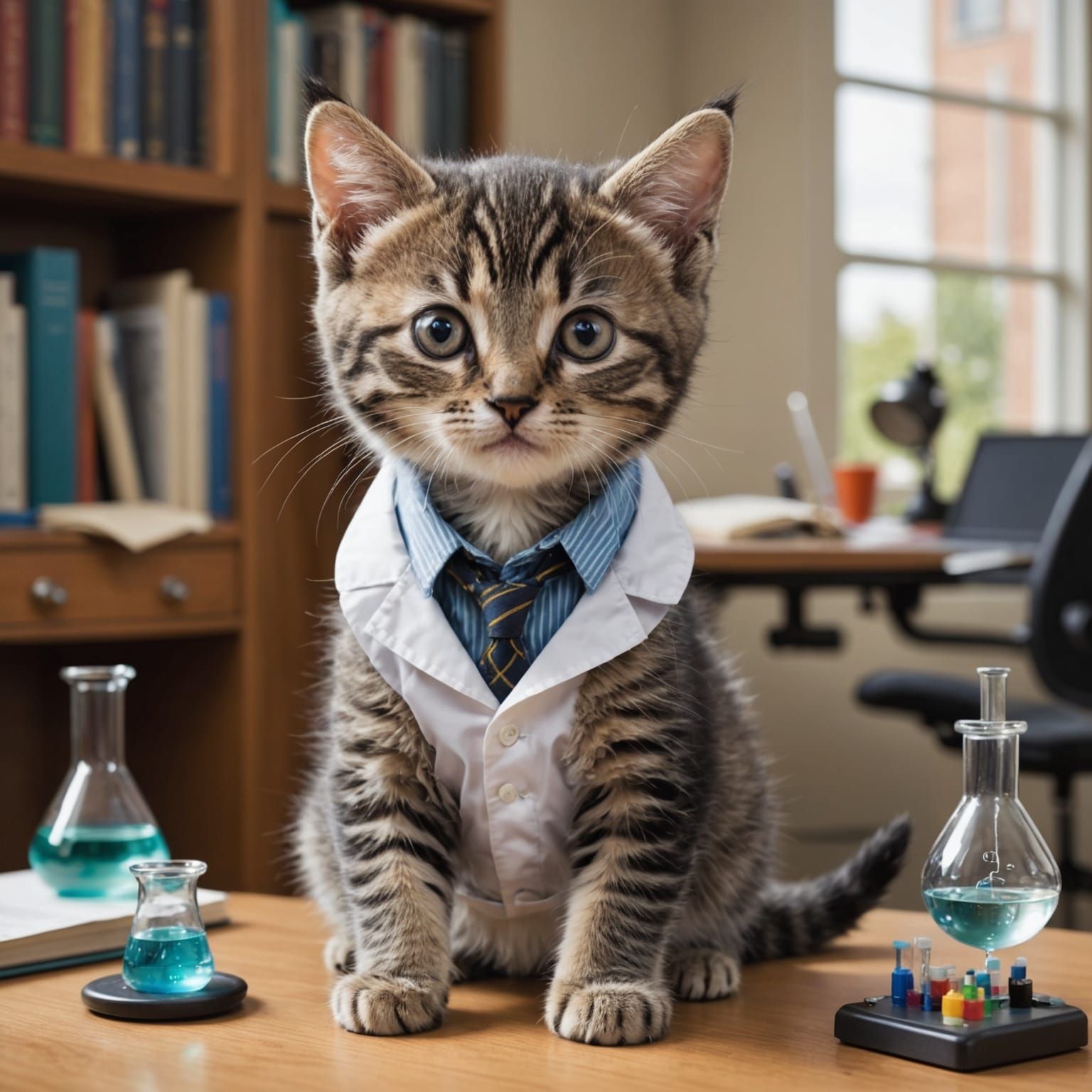 Kitten Professor Geneticist: An AI-Generated Concept