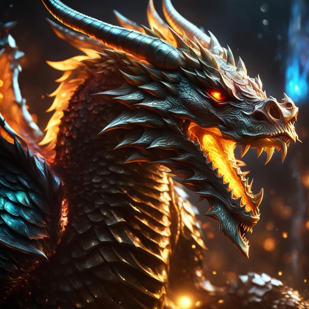 Armored Dragon Shatters the Darkness in 8k