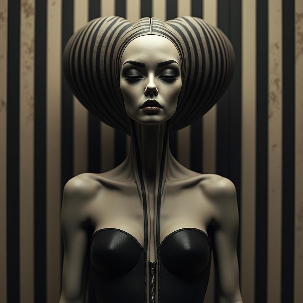 Ethereal Futuristic Figure in Surreal Digital Rendering