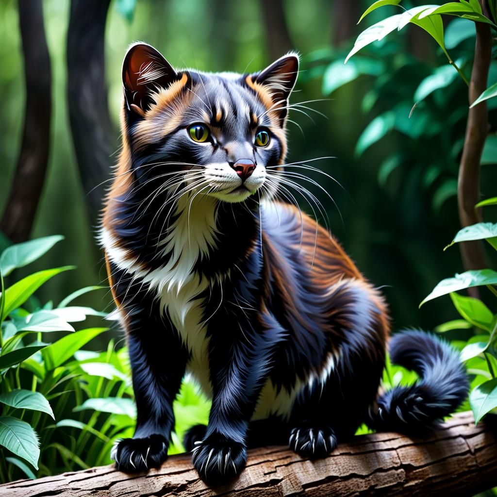 Six-Legged Feline Creature with Long Tail