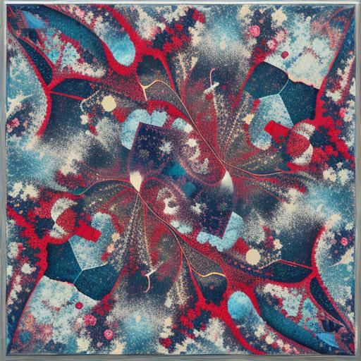 Psychedelic Fractal Leaves in Vivid Oil Painting