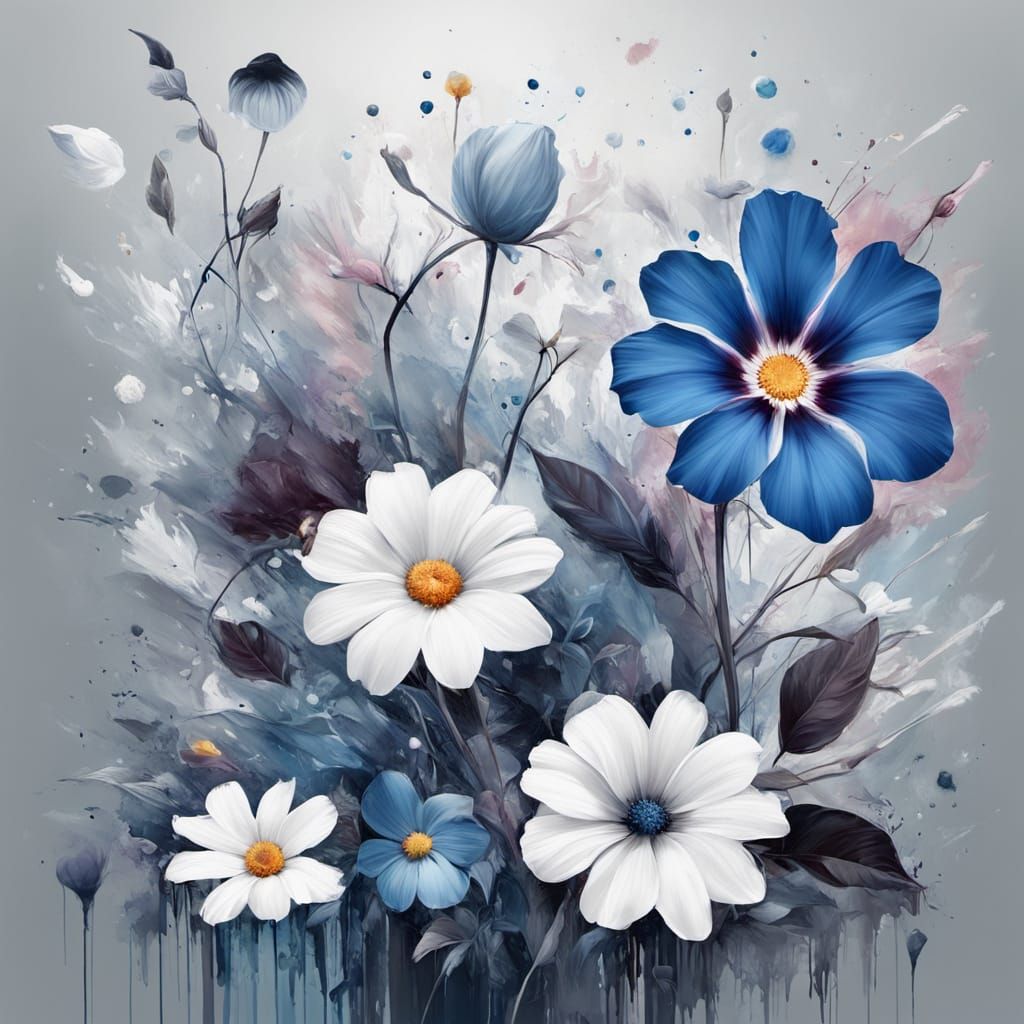 Albescent White Twilight Morning Glory Painting